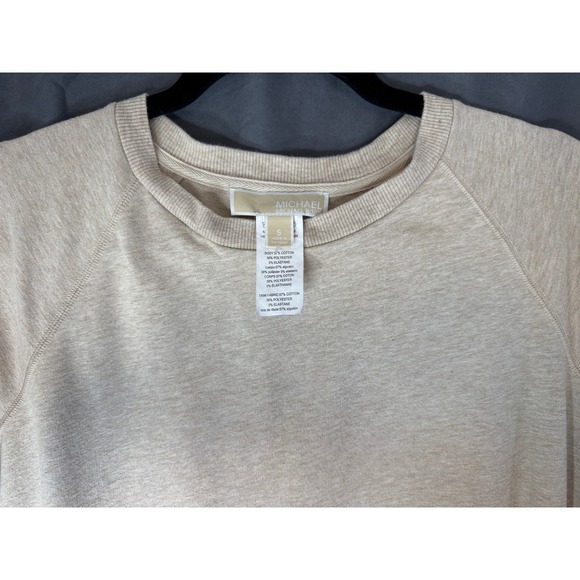 Michael Kors Womens Oatmeal Heather Lace Up Side Grommet Sweatshirt Small Beige - Picture 11 of 16
